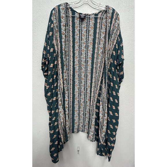 Angie Womens Floral Kimono Size Small Open Front Cover Up Boho Layering Beachy - Picture 4 of 9